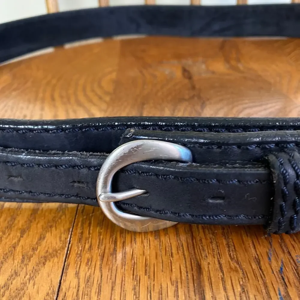 Duluth Trading Company Mens Size 46 Ranger Work Belt Black Leather Made USA